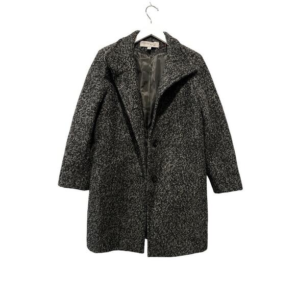 Anne Klein Large Oversized Wool Blend Layering Classic Gray Heathered Heavy Coat - Picture 1 of 9